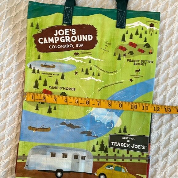 Trader Joe’s Plastic Reusable Shopping Tote Bag 6 Gallon Colorado Skiing Camp - Picture 9 of 12